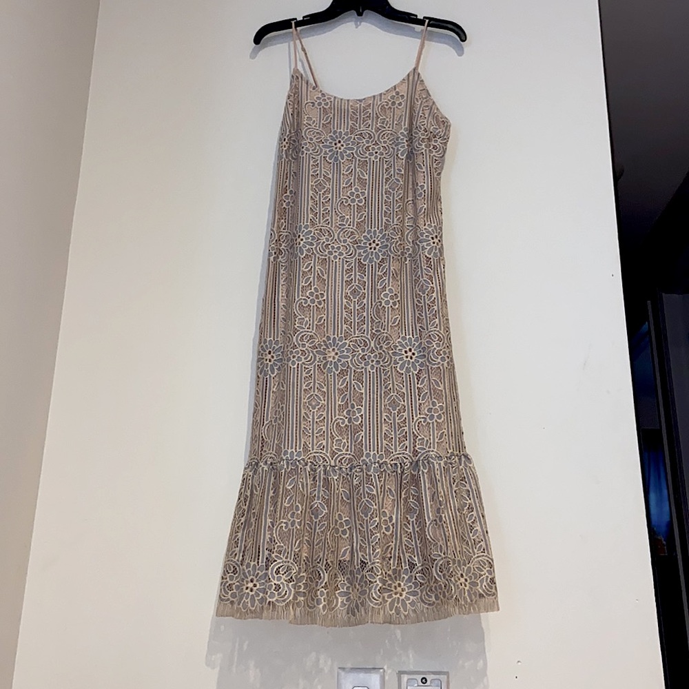 Anthropologie Cream Lace Dress - Picture 5 of 16